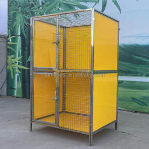 Chenils et courses pour chiens robustes commerciaux Grande rangée de chenils en verre classique moderne de luxe en plein air avec fermeture à bouton en boîte - Product Image 3