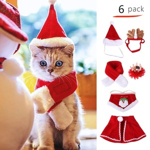 Set Natalizio per Animali Domestici in Offerta, Cappello da Babbo Natale, Sciarpa, Mantello, <span class=keywords><strong>Corna</strong></span> <span class=keywords><strong>di</strong></span> Renna in Tessuto per Cani e Gatti, Accessori Festivi Invernali - Product Image 6