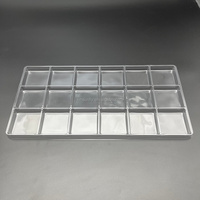 Vente en gros plateau blister en plastique PET transparent jetable pour 18 pièces CPU GPU puce graphique taille de cellule 50x50mm électronique grand public