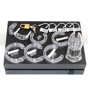 Dispositivo de Castidad para hombres adultos, jaula de pene con cerradura, 5 anillos, Juguetes sexuales masculinos <span class=keywords><strong>CB6000</strong></span> - Product Image 5