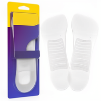 Semelles intérieures en gel de silicone confortables avec soutien de la voûte plantaire pour chaussures plates, talons bas, habillées et décontractées pour femmes (tailles 6-10)
