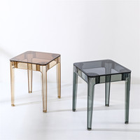 Vente en gros prix d'usine moderne design simple dessus en verre trempé transparent petite table de restaurant ensemble 2 chaises