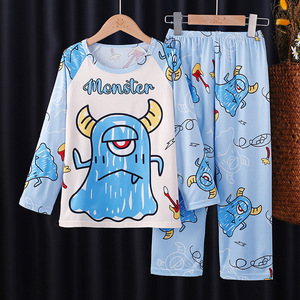 Nuovo Set <span class=keywords><strong>Pigiama</strong></span> a Maniche Lunghe per Bambini Primavera-Autunno, T-shirt con Collo Tondo e Stampe Carine per Ragazze e Ragazzi - Product Image 6