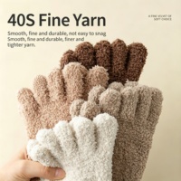 Chaussettes d'hiver pour hommes, 5 doigts, en polyester, absorbant la transpiration, thermiques, mi-mollet, en polaire corail épaisse, pour l'intérieur, pour dormir