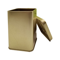 Vente en gros Boîte à thé carrée OEM avec couvercle Boîte en métal personnalisée pour café 75x75x105hmm Kit de conteneur de stockage pour épices Boîte en métal pour cadeau