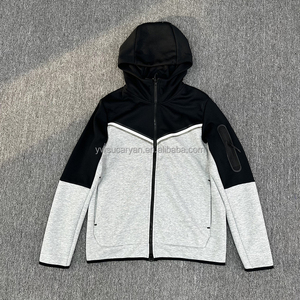 <span class=keywords><strong>Felpa</strong></span> da Uomo con <span class=keywords><strong>Cappuccio</strong></span> e Zip in Tech Fleece 100% Cotone con Logo Personalizzato Moda 2024 per Inverno e Primavera Tuta da Jogging e Giacca da Calcio da Uomo in Tinta Unita - Product Image 4