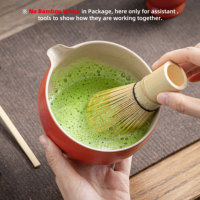 Kit de support de fouet sur mesure pour la cérémonie du thé japonaise - Ensemble de bol à matcha en porcelaine de qualité alimentaire, résistant à la chaleur et écologique
