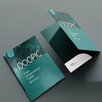 Pochette de présentation A4 personnalisée avec logo imprimé, porte-cartes de visite, double poches, dossier pliable pour documents professionnels