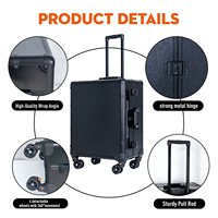 Valise de maquillage professionnelle en aluminium sur roulettes, grande capacité, pour artistes, avec organisateur intégré