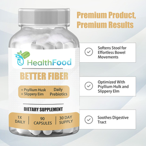 High Absorption Better Fiber Capsules Psyllium Husk Powder Capsules Regulate Bowel Movement 30 Day Supply Fiber <b>Supplement</b> - Product Image 6