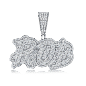 <span class=keywords><strong>Collana</strong></span> <span class=keywords><strong>con</strong></span> Ciondolo Personalizzato Hip Hop <span class=keywords><strong>con</strong></span> Lettera VVS Moissanite, <span class=keywords><strong>in</strong></span> <span class=keywords><strong>Argento</strong></span> <span class=keywords><strong>925</strong></span> Placcato Platino, Stile Iced Out Cuban Link, Gioielleria Fine - Product Image 3