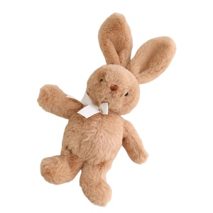 Peluche artisanale mignonne pour couple, lapin rose et lapin violet avec nœud papillon, rembourrée en coton PP, 25/35 cm - Product Image 4