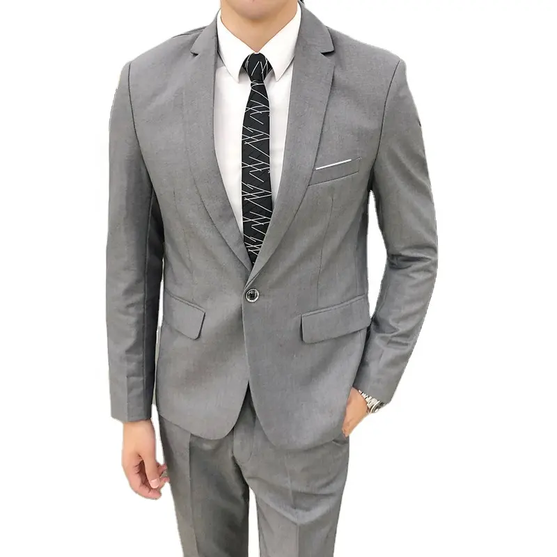 OEM fancy cheap 2 Pieces Slim Fit College Suit Blazer and pants for men