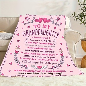 Manta con mensaje de amor para mi nieta, estilo princesa rosa, rectangular, suave y acogedora, para uso doméstico - Product Image 2