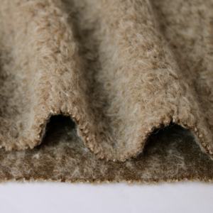 Vendeur chaud de haute qualité Super doux confortable Textile usine jolie Maillard Brown Style 42% laine 550GSM Boucle polaire Fabrbic - Product Image 3