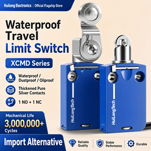 Interruttore di fine corsa industriale XCMD2102L1 in lega di zinco con rullino a stantuffo, precablato con connettore per trasportatori e gru per esterni - Product Image 1