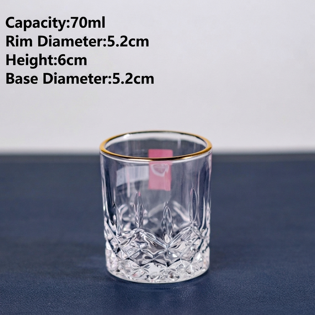verre à shot en cristal étoile à bord doré 70ml