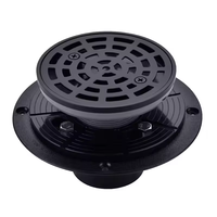AMAXO Crépine ronde pour drain de sol Grille de couverture en acier inoxydable Noir mat Drains de douche de salle de bain