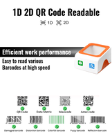 Escáner de Código de Barras 2D de Sobremesa JR P8 Naranja, Lector de Códigos QR USB Plug and Play para Pagos Móviles Dinámicos