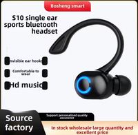 Casque sans fil intra-auriculaire S10, nouveau design, batterie LED, écouteurs HIFI avec clip d'oreille sportif, casque et chipset BT JL X8