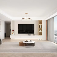 Meuble TV mural moderne en bois massif, unité modulaire écologique pour salon d'appartement