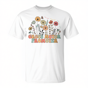 T-shirt promotionnel rétro à motif floral pour la physiothérapie pédiatrique - Product Image 2