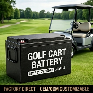 Batterie LiFePO4 48V 51.2V 105Ah sur mesure, directement d'usine, pour voiturette de golf, OEM ODM, batterie lithium à décharge profonde pour Club Car EZGO Yamaha - Product Image 1