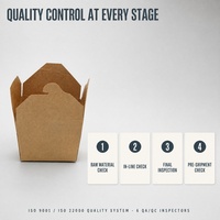 Boîte à lunch jetable en papier kraft, qualité alimentaire, résistante à la graisse, imperméable, emballage pour la restauration rapide à emporter