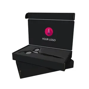 Gift Packing Package Box for Scissors Knives Kitchen Tools Sponge Insert Black Luxury Packaging Box For Hair Scissors Box
