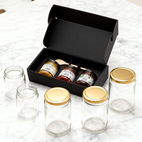 Bocaux en verre transparent pour miel et lait 8oz/250ml 500ml Emballage unique Vide Luxe avec bouchon en aluminium à vis