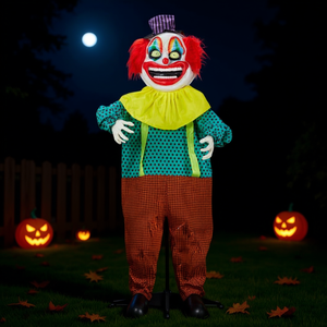 Clown Gonfiabile con Occhi Gialli da 1,8 Metri, Decorazione da Giardino per Halloween, Materiale PVC di Alta Qualità, Decoro Festivo Unisex - Product Image 2