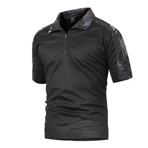 Wholesale T-shirt Outdoor Sports Tactical Men's Polo Shirt Short Sleeve Summer Camo Quick Dry T Shirt