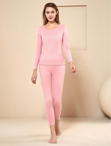 Intimo Termico Autunno Inverno per Uomo e <span class=keywords><strong>Donna</strong></span> in Lana di Pecora e Seta di Gelso, Completo Termico con Collo Piatto e Maniche Lunghe Foderato in Pile - Product Image 6