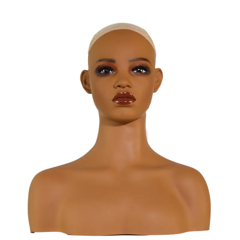 Neuzugang-Stile dicke Lippen afroamerikanische Perücke Schaufeltherrenkopf mit Schultern zu verkaufen