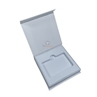 Caja de regalo de embalaje de cartón de tarjeta de crédito con cierre magnético blanco personalizado