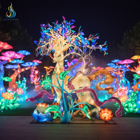Lebensechte Mythische Hirsch-Tierlaterne Wasserdichte Handgefertigte Seiden-Festivallaterne für Kulturfeste & Lichtshows
