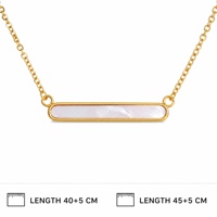 Collier en coquillage naturel plaqué or, prêt à expédier, avec pendentif en acier inoxydable, Bijoux Acier Inoxydable