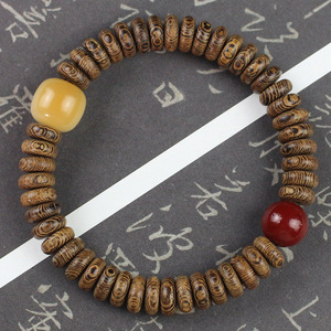 Chicken Wing Wood <b>Bracelet</b> 3x8mm Rosewood <b>Beads</b> Ironwood Spacer Unisex Couple Jewelry Everyday Wear - Product Image 2