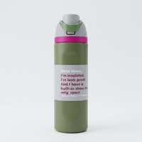 Bouteille d'eau sport isotherme en acier inoxydable vert armée de 19 oz avec paille intégrée, poignée et bouchon à bec verseur – Gobelet de voyage et tasse de fitness