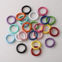 Zhubi 24MM coloré rond en alliage de Zinc porte-clés fermoirs cuisson vernis porte-clés fermoir connecteurs breloques bijoux à bricoler soi-même accessoires
