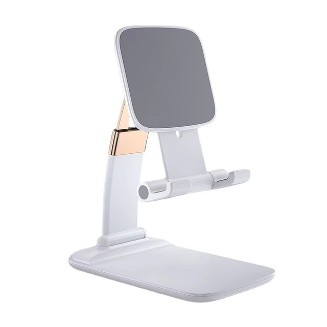 ABS Silicone Black and White Adjustable Portable Phone Holder Folding Mobile Phone Desktop Stand