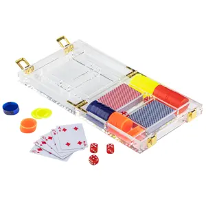 bespoke all in 1 acrylic portable carrying case for game card playing lucite poker set