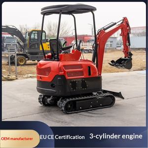 Excavadora Agrícola para Exportación, Excavadora para Huertos y Hogares, Miniexcavadora de 2 Toneladas con Gancho para Ingeniería, Excavadora de Orugas - Product Image 1