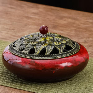 Quemador de incienso de cerámica Celadon para el hogar, suministros budistas, quemador de incienso, horno de grietas de hielo de sándalo, quemador de incienso grande - Product Image 4