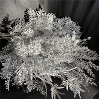 Silber Serie Hochzeits saal dekorative Decke hängen Nebel Nebel Eis Gras konserviert Kunststoff Blumen arrangement Schöne Blätter