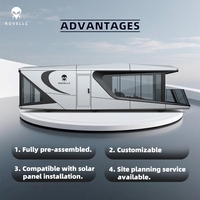 Capsule de camping de qualité supérieure, facilement extensible, avec balcon, maison capsule intelligente, mobile, moderne, luxueuse, préfabriquée