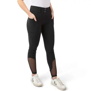 Customized Women Equestrian Pants Riding Breeches With 2 Side Pockets And Mesh Fabric Riding Breeches