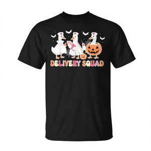 T-shirt da infermiera per il parto, modello Delivery Squad Halloween Goose Spooky - Product Image 3