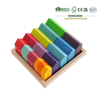 Jouets Montessori JET Blocs en bois arc-en-ciel pour le développement intellectuel Blocs en bois à empiler Jouets éducatifs