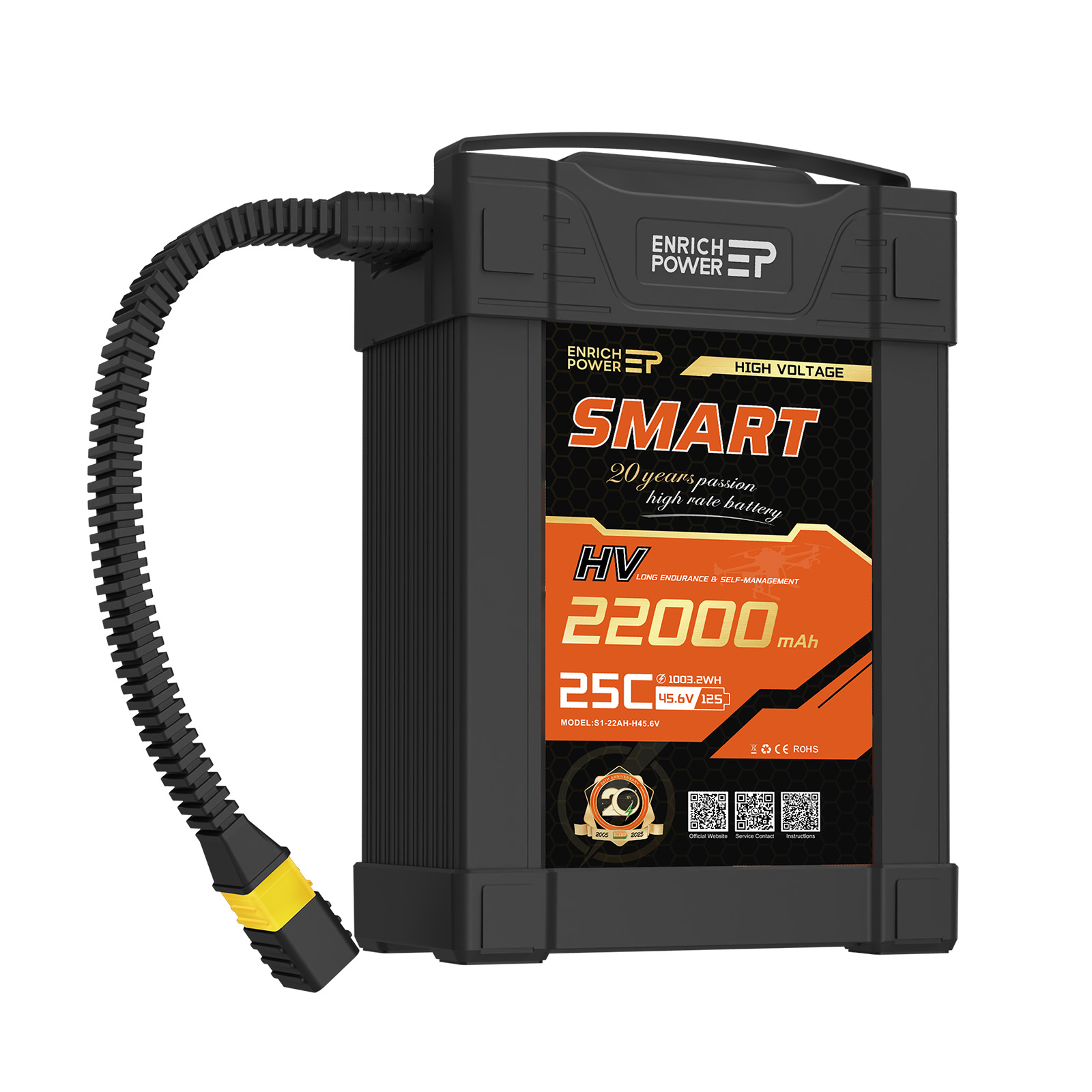 22000 мАч 12s 14s 45,6 v 25c умная перезаряжаемая Lipo батарея с As150u для сельскохозяйственного дрона аксессуары для грузовых дронов